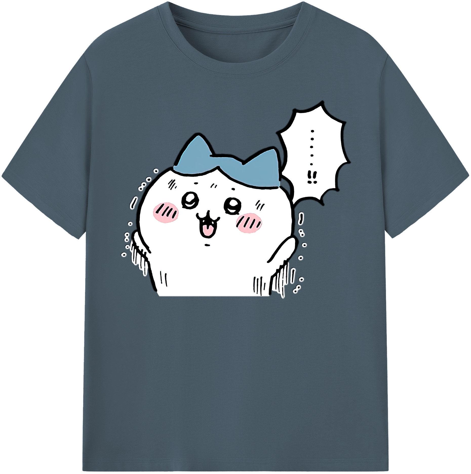 （画像用） ちいかわ ハチワレ Chii-kawa hachiware 綿100％半袖Tシャツ（フロントプリント）